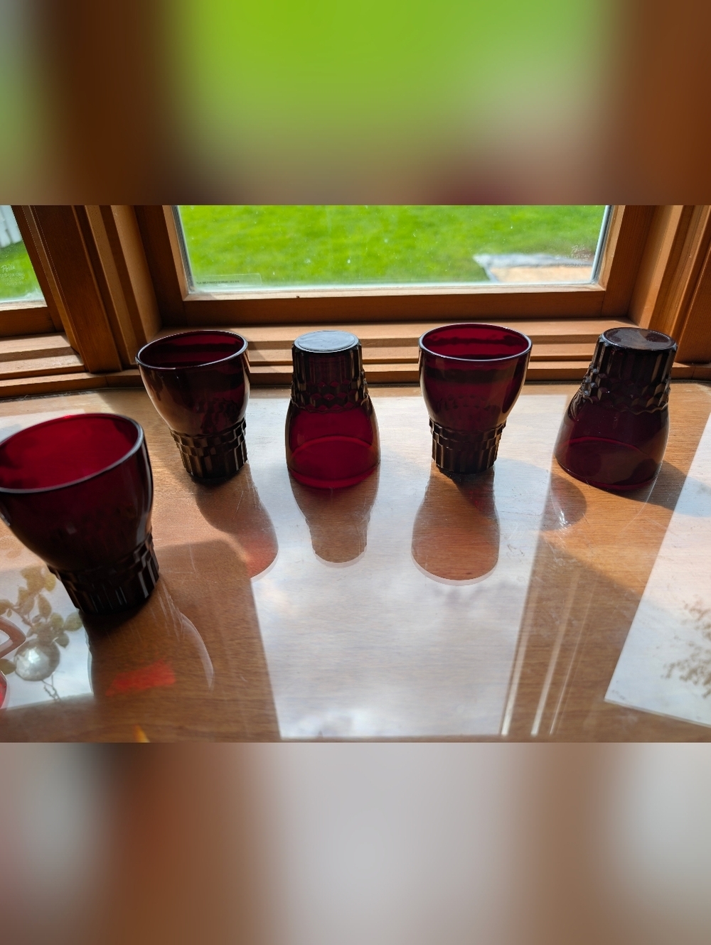 Vtg Anchor Hocking Royal Ruby Windsor Tumblers & Coronation Creamer Set - 7pc - Picture 12 of 17